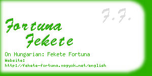 fortuna fekete business card